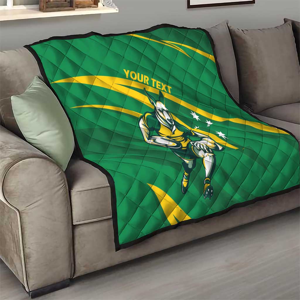 Personalized Australia Rugby Champion Quilt Wallabies Mascot with Sporty Style