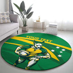 Personalized Australia Rugby Champion Round Carpet Wallabies Mascot with Sporty Style