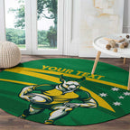 Personalized Australia Rugby Champion Round Carpet Wallabies Mascot with Sporty Style