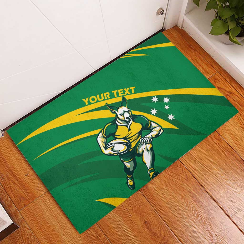 Personalized Australia Rugby Champion Rubber Doormat Wallabies Mascot with Sporty Style