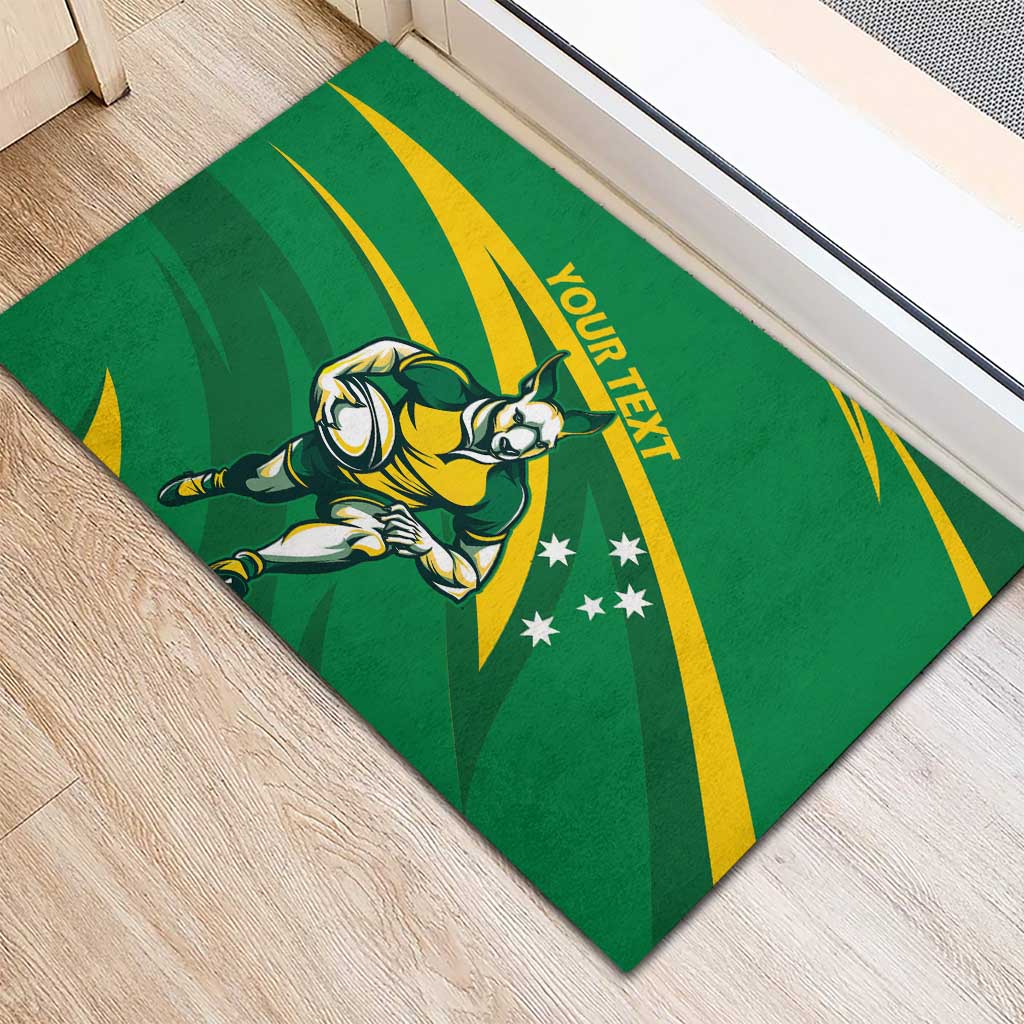 Personalized Australia Rugby Champion Rubber Doormat Wallabies Mascot with Sporty Style