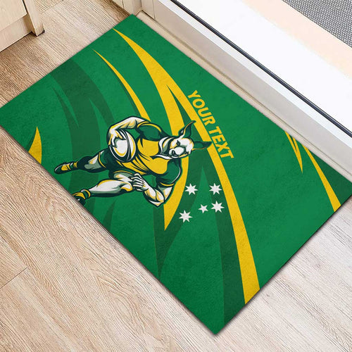 Personalized Australia Rugby Champion Rubber Doormat Wallabies Mascot with Sporty Style