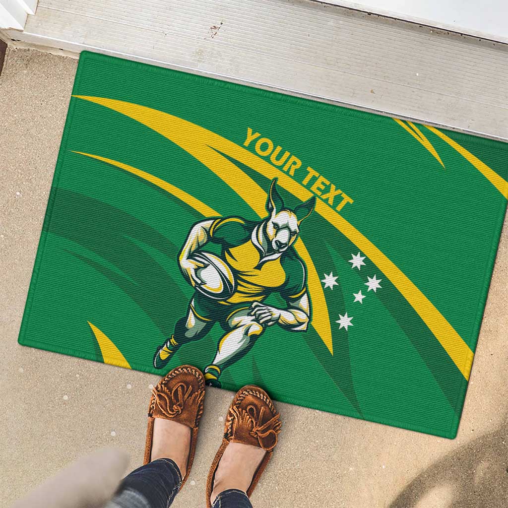 Personalized Australia Rugby Champion Rubber Doormat Wallabies Mascot with Sporty Style