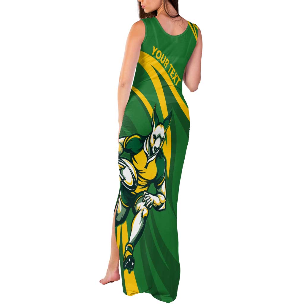 Personalized Australia Rugby Champion Tank Maxi Dress Wallabies Mascot with Sporty Style