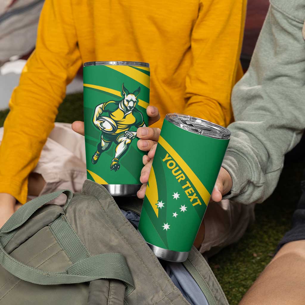 Personalized Australia Rugby Champion Tumbler Cup Wallabies Mascot with Sporty Style