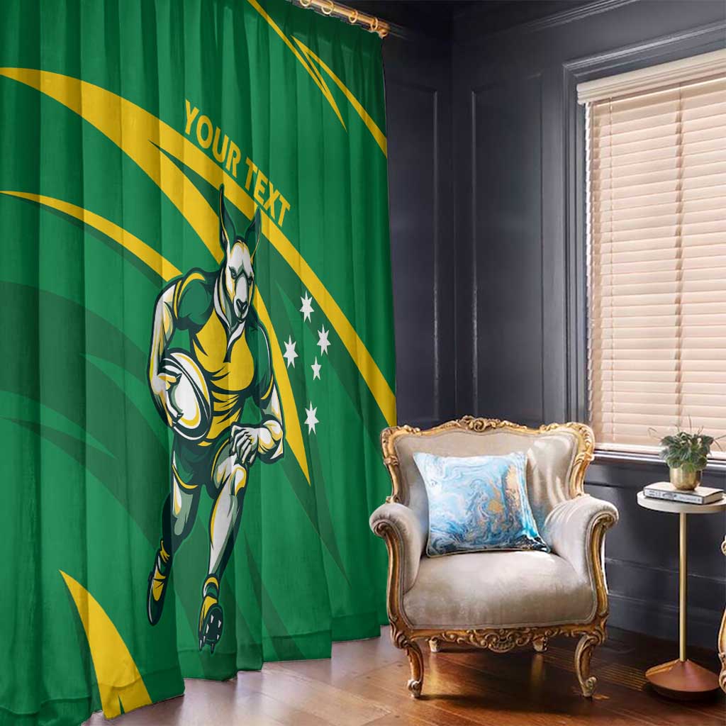 Personalized Australia Rugby Champion Window Curtain Wallabies Mascot with Sporty Style