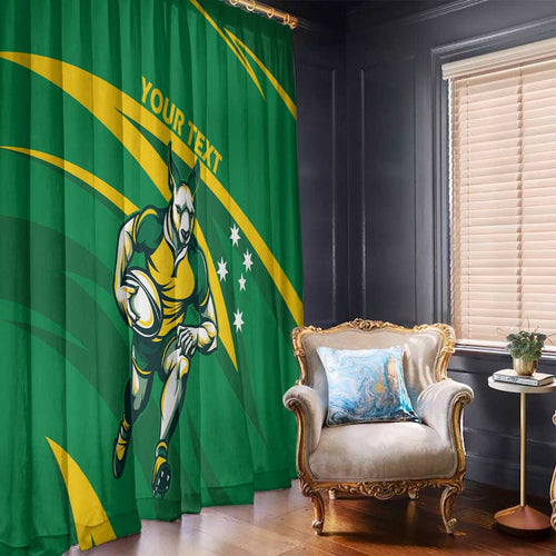 Personalized Australia Rugby Champion Window Curtain Wallabies Mascot with Sporty Style