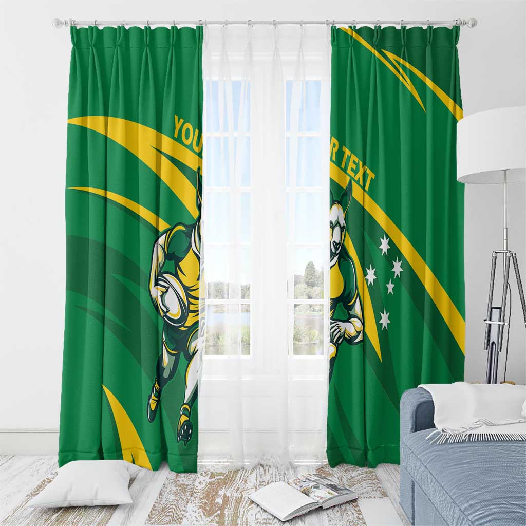 Personalized Australia Rugby Champion Window Curtain Wallabies Mascot with Sporty Style