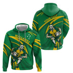 Personalized Australia Rugby Champion Zip Hoodie Wallabies Mascot with Sporty Style