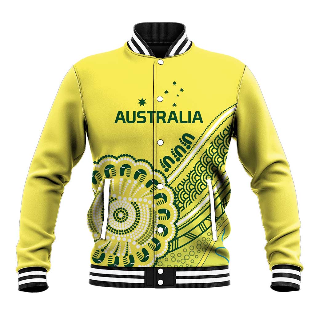 Custom Cricket Aussie Pride Baseball Jacket Aboriginal Dot Art Cricket - Aussie Hoodie
