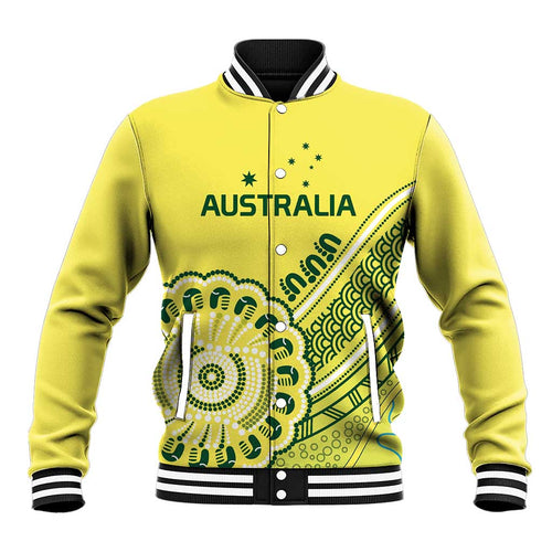 Custom Cricket Aussie Pride Baseball Jacket Aboriginal Dot Art Cricket - Aussie Hoodie