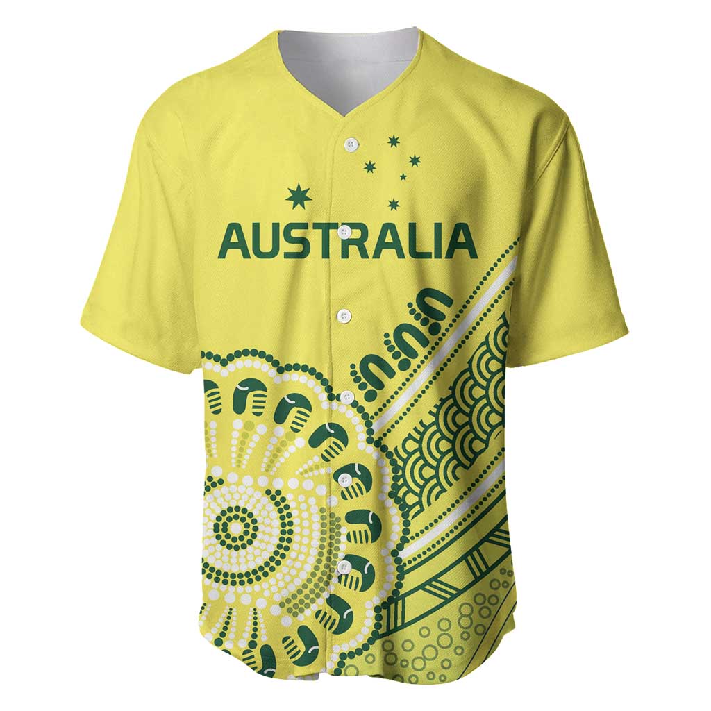 Custom Cricket Aussie Pride Baseball Jersey Aboriginal Dot Art Cricket - Aussie Hoodie