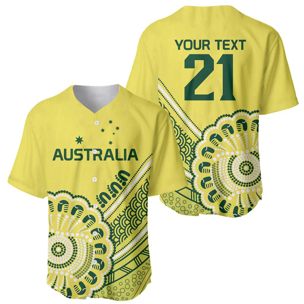 Custom Cricket Aussie Pride Baseball Jersey Aboriginal Dot Art Cricket - Aussie Hoodie
