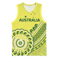 Custom Cricket Aussie Pride Basketball Jersey Aboriginal Dot Art Cricket - Aussie Hoodie