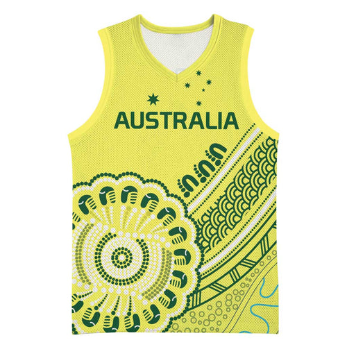 Custom Cricket Aussie Pride Basketball Jersey Aboriginal Dot Art Cricket - Aussie Hoodie
