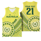 Custom Cricket Aussie Pride Basketball Jersey Aboriginal Dot Art Cricket - Aussie Hoodie