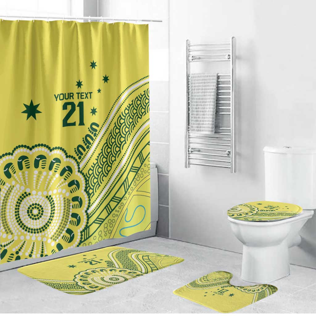 Custom Cricket Aussie Pride Bathroom Set Aboriginal Dot Art Cricket - Aussie Hoodie
