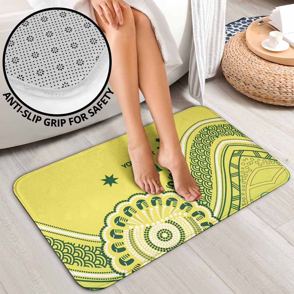 Custom Cricket Aussie Pride Bathroom Set Aboriginal Dot Art Cricket - Aussie Hoodie