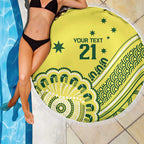 Custom Cricket Aussie Pride Beach Blanket Aboriginal Dot Art Cricket - Aussie Hoodie