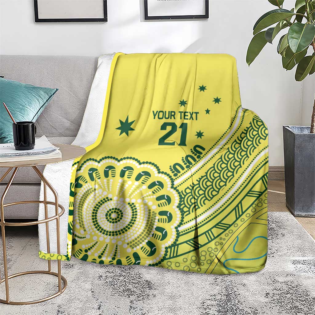 Custom Cricket Aussie Pride Blanket Aboriginal Dot Art Cricket - Aussie Hoodie