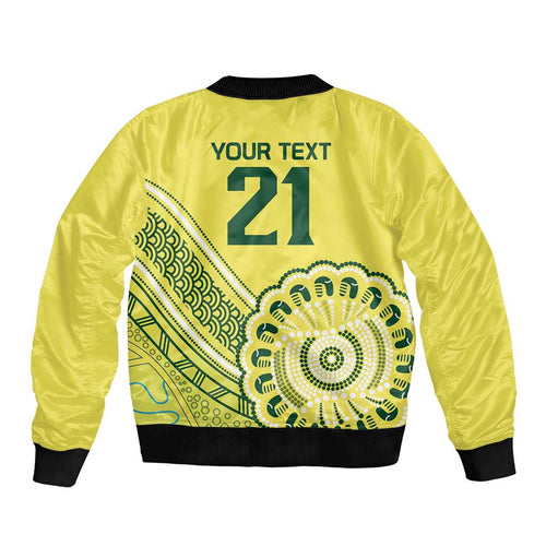 Custom Cricket Aussie Pride Bomber Jacket Aboriginal Dot Art Cricket - Aussie Hoodie