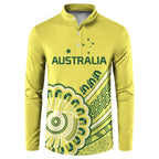 Custom Cricket Aussie Pride Button Sweatshirt Aboriginal Dot Art Cricket - Aussie Hoodie