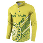 Custom Cricket Aussie Pride Button Sweatshirt Aboriginal Dot Art Cricket - Aussie Hoodie