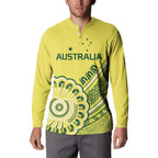 Custom Cricket Aussie Pride Button Sweatshirt Aboriginal Dot Art Cricket - Aussie Hoodie