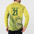 Custom Cricket Aussie Pride Button Sweatshirt Aboriginal Dot Art Cricket - Aussie Hoodie