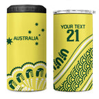 Custom Cricket Aussie Pride 4 in 1 Can Cooler Tumbler Aboriginal Dot Art Cricket - Aussie Hoodie