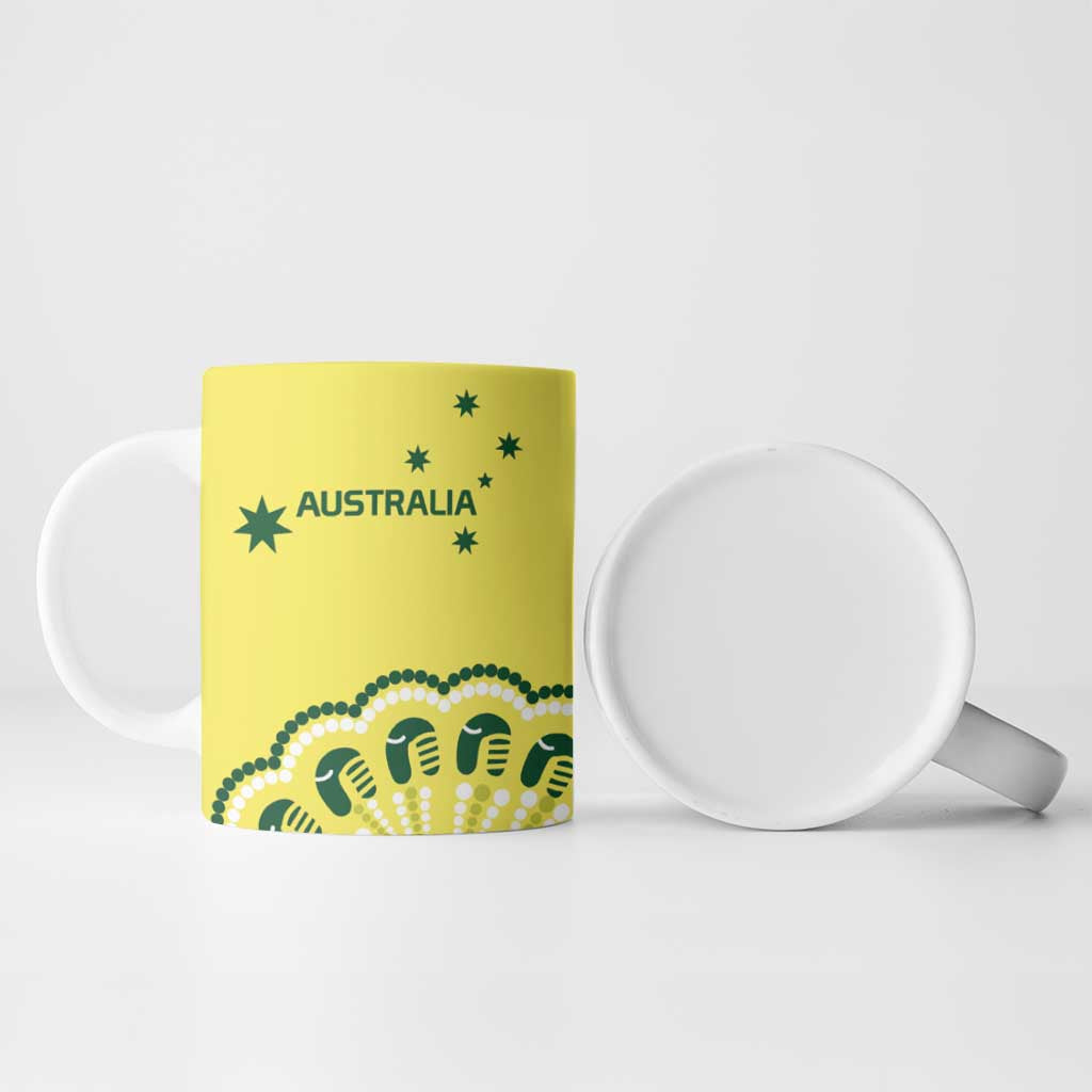 Custom Cricket Aussie Pride Ceramic Mug Aboriginal Dot Art Cricket - Aussie Hoodie