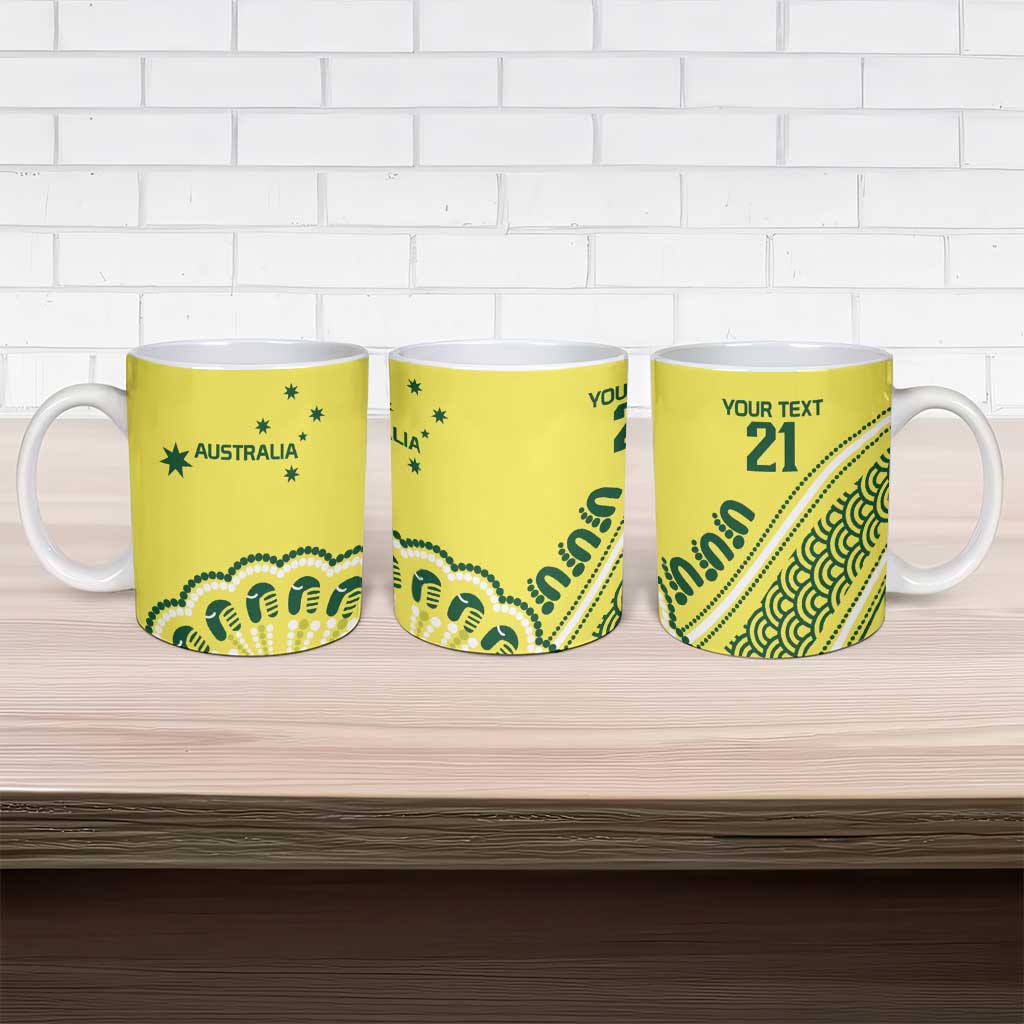 Custom Cricket Aussie Pride Ceramic Mug Aboriginal Dot Art Cricket - Aussie Hoodie