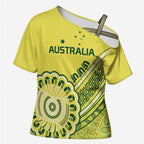 Custom Cricket Aussie Pride Cross Shoulder Shirt Aboriginal Dot Art Cricket - Aussie Hoodie