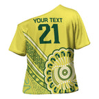 Custom Cricket Aussie Pride Cross Shoulder Shirt Aboriginal Dot Art Cricket - Aussie Hoodie