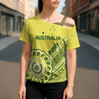 Custom Cricket Aussie Pride Cross Shoulder Shirt Aboriginal Dot Art Cricket - Aussie Hoodie