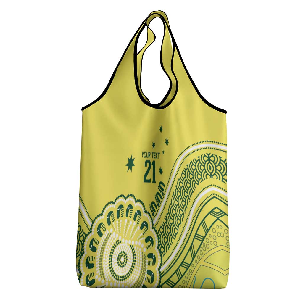 Custom Cricket Aussie Pride Grocery Bag Aboriginal Dot Art Cricket - Aussie Hoodie