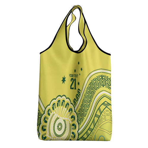 Custom Cricket Aussie Pride Grocery Bag Aboriginal Dot Art Cricket - Aussie Hoodie