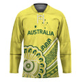 Custom Cricket Aussie Pride Hockey Jersey Aboriginal Dot Art Cricket - Aussie Hoodie