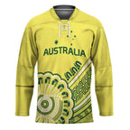 Custom Cricket Aussie Pride Hockey Jersey Aboriginal Dot Art Cricket - Aussie Hoodie