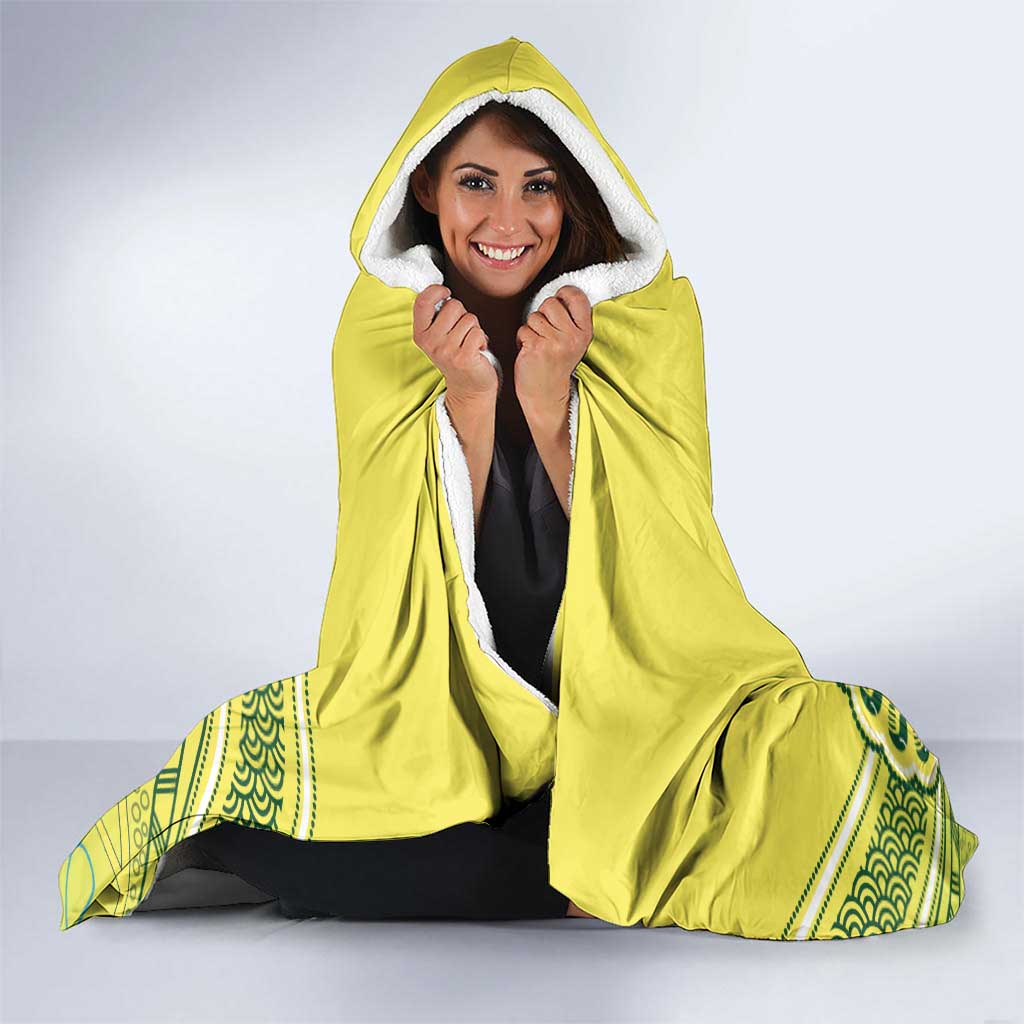 Custom Cricket Aussie Pride Hooded Blanket Aboriginal Dot Art Cricket - Aussie Hoodie
