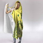 Custom Cricket Aussie Pride Hooded Blanket Aboriginal Dot Art Cricket - Aussie Hoodie