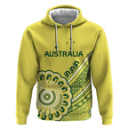 Custom Cricket Aussie Pride Hoodie Aboriginal Dot Art Cricket - Aussie Hoodie