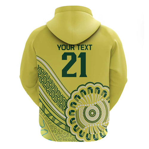 Custom Cricket Aussie Pride Hoodie Aboriginal Dot Art Cricket - Aussie Hoodie