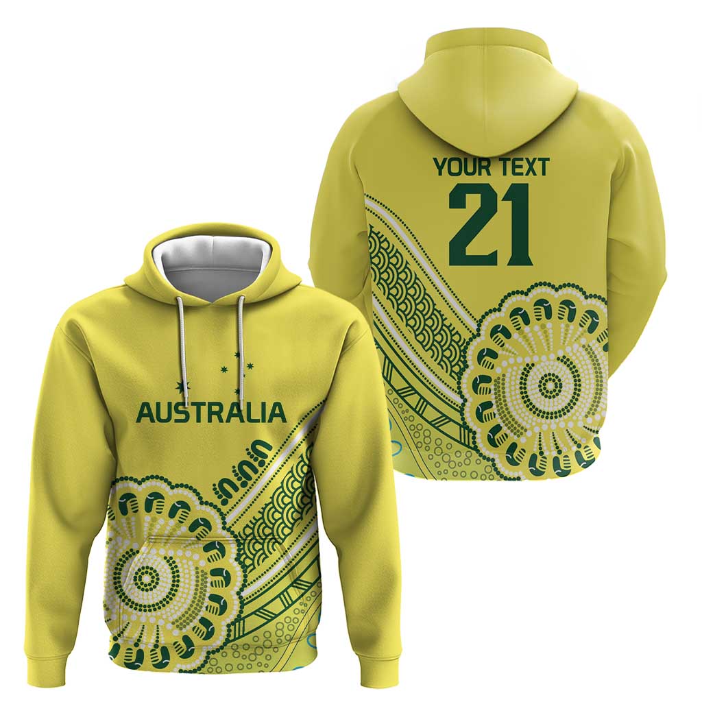 Custom Cricket Aussie Pride Hoodie Aboriginal Dot Art Cricket - Aussie Hoodie