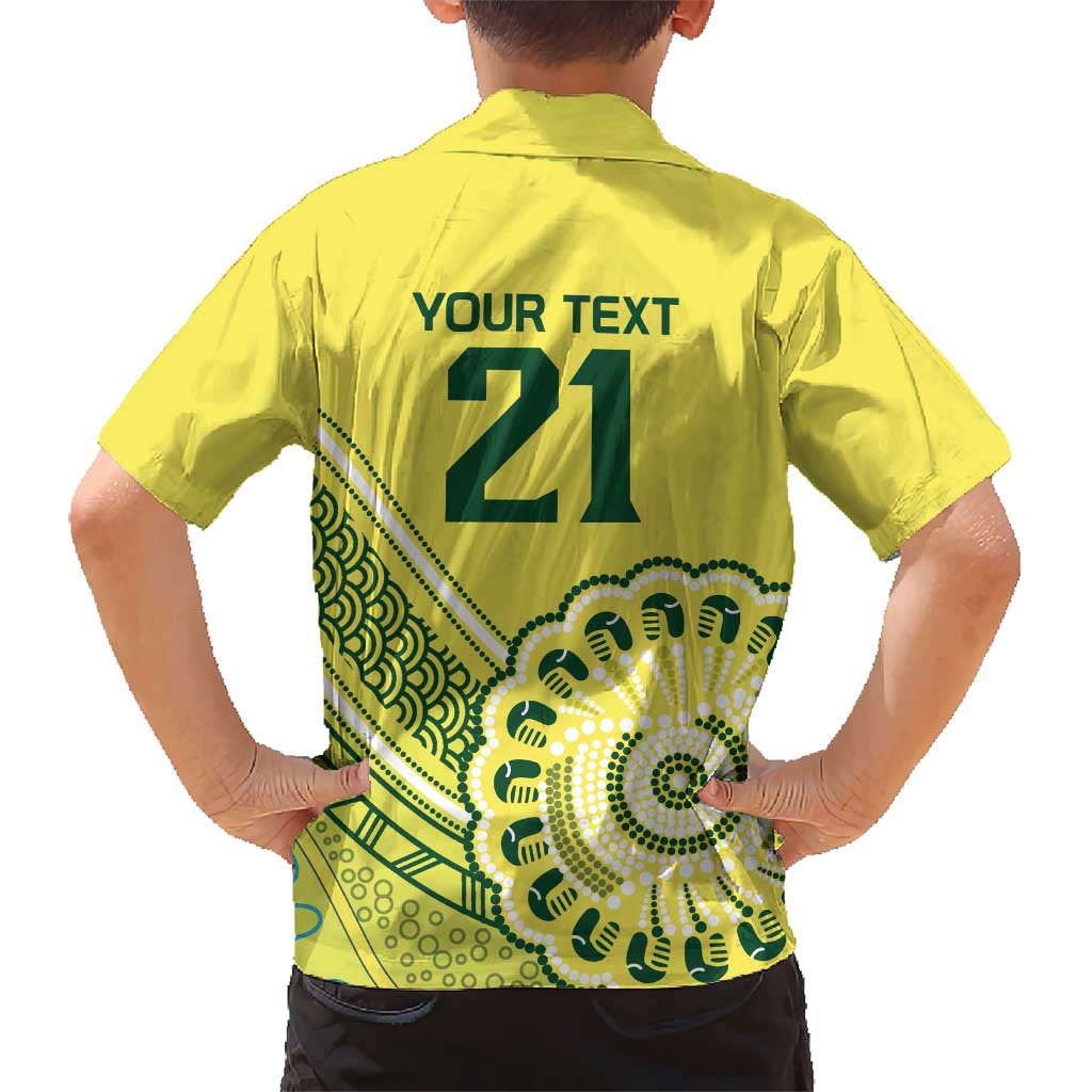 Custom Cricket Aussie Pride Kid Hawaiian Shirt Aboriginal Dot Art Cricket - Aussie Hoodie