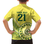 Custom Cricket Aussie Pride Kid Hawaiian Shirt Aboriginal Dot Art Cricket - Aussie Hoodie