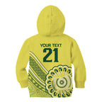 Custom Cricket Aussie Pride Kid Hoodie Aboriginal Dot Art Cricket - Aussie Hoodie