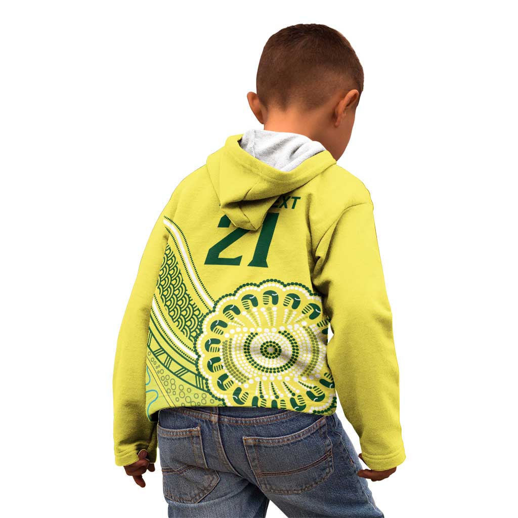 Custom Cricket Aussie Pride Kid Hoodie Aboriginal Dot Art Cricket - Aussie Hoodie