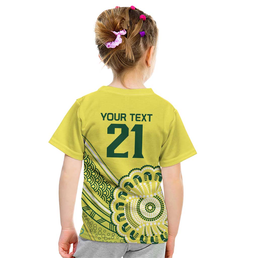 Custom Cricket Aussie Pride Kid T Shirt Aboriginal Dot Art Cricket - Aussie Hoodie