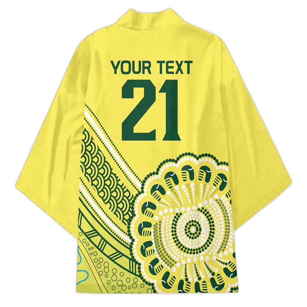 Custom Cricket Aussie Pride Kimono Aboriginal Dot Art Cricket - Aussie Hoodie
